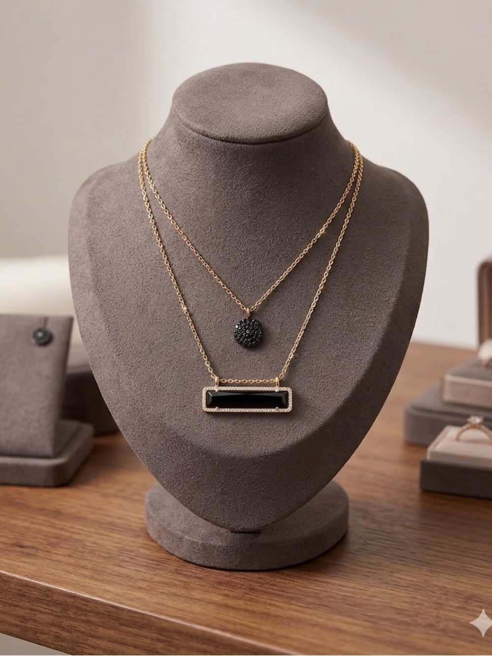 torrid NWT Gold tone Layered Necklace with Black Accents
